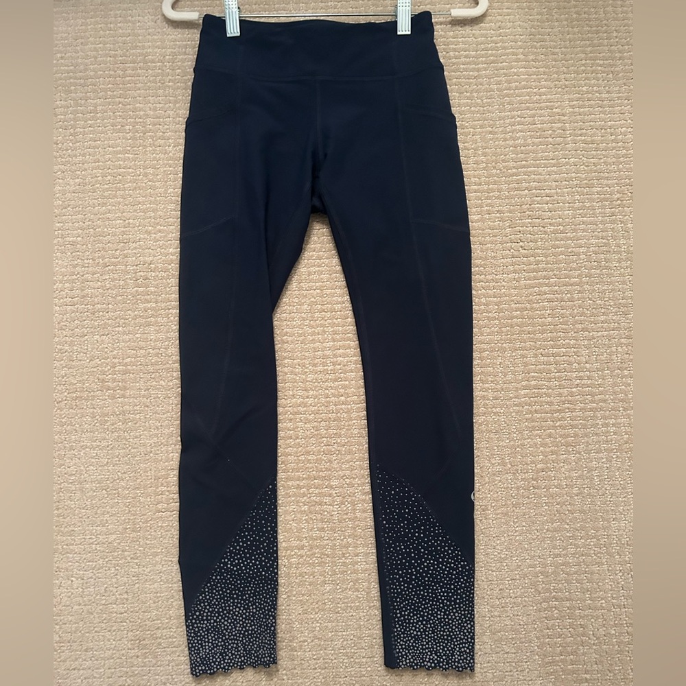 Lululemon leggings, navy with silver bottom